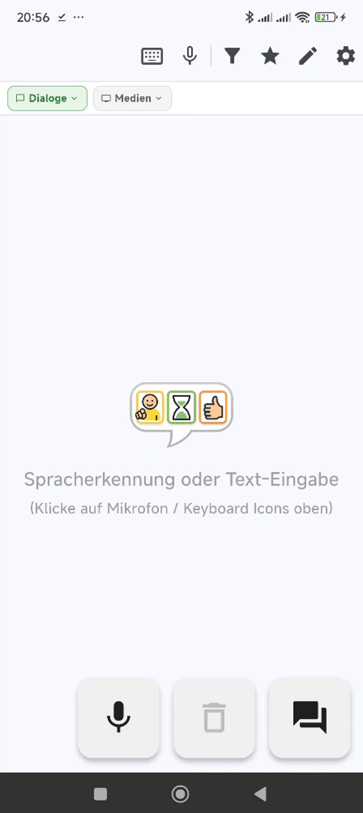 Eigene Symbole, Favoriten & Kommunikationsfächer