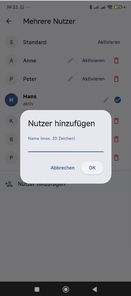 Mehrere Nutzer verwalten