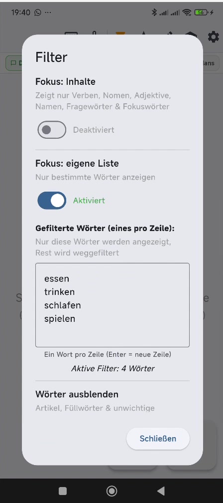 Erweiterte Filter